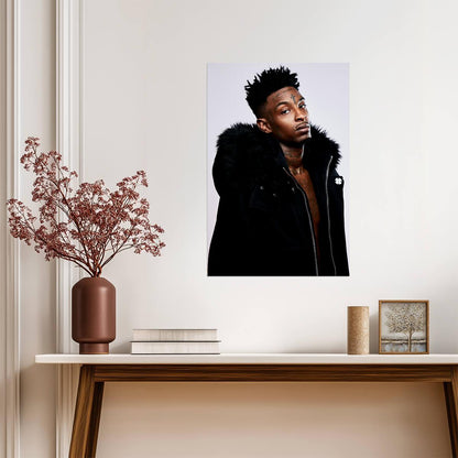 21 Savage | Rapper Portrait | Hip Hop Music Poster