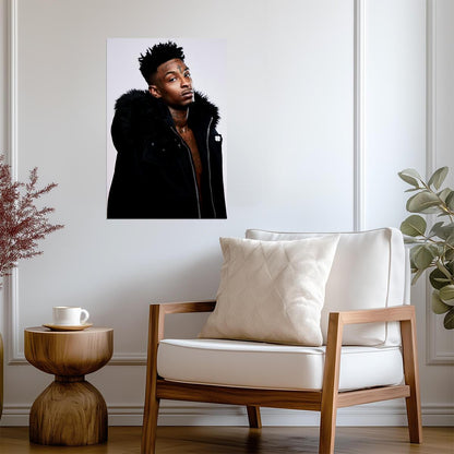 21 Savage | Rapper Portrait | Hip Hop Music Poster