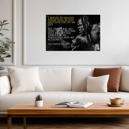 Kai Greene Motivational Quote | Bodybuilding Art | Gym Wall Poster - Sports Poster