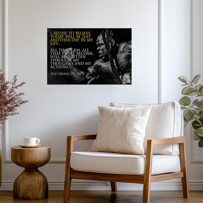 Kai Greene Motivational Quote | Bodybuilding Art | Gym Wall Poster - Sports Poster