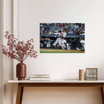 Adley Rutschman Baltimore Orioles | Hitting in Game | Baseball Catcher Poster - Sports Poster
