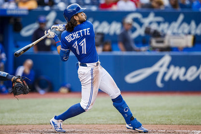 Bo Bichette Toronto Blue Jays | Hitting Action Shot | Baseball Player Poster - Sports Poster