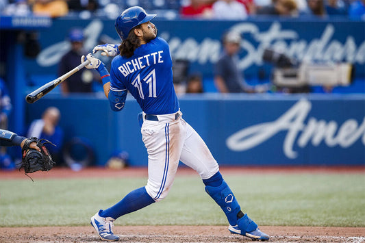 Bo Bichette Toronto Blue Jays | Hitting Action Shot | Baseball Player Poster - Sports Poster