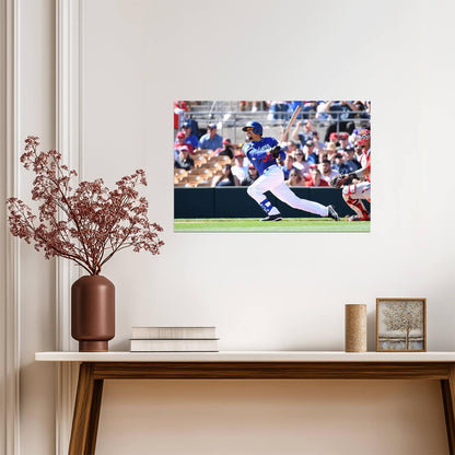 Mookie Betts Los Angeles Dodgers | At Bat Action Photo | Baseball Star Poster - Sports Poster