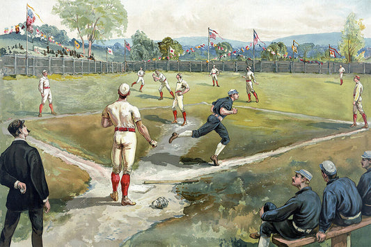 1887 Baseball Game Illustration | Vintage Sports Poster | Baseball History Wall Art - Vintage & Retro Poster