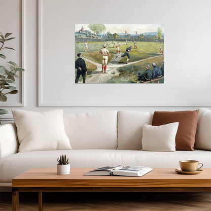 1887 Baseball Game Illustration | Vintage Sports Poster | Baseball History Wall Art - Vintage & Retro Poster