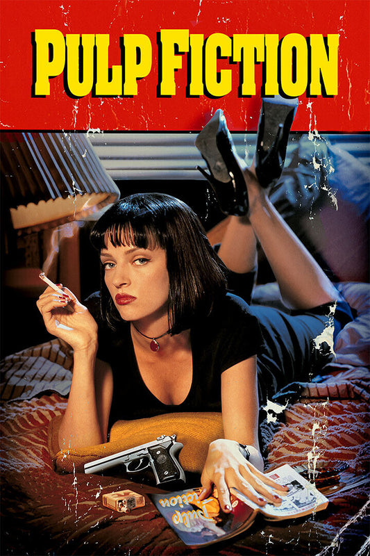 Pulp Fiction | Mia Wallace on Bed with Cigarette | Uma Thurman Movie Poster - Movies & TV Poster