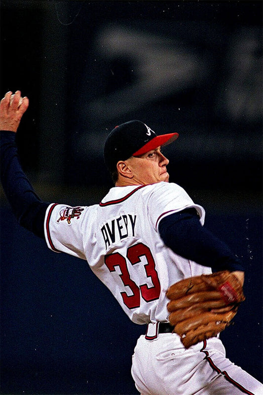 Steve Avery Atlanta Braves | Pitching Action Photo | Vintage Baseball Poster - Sports Poster