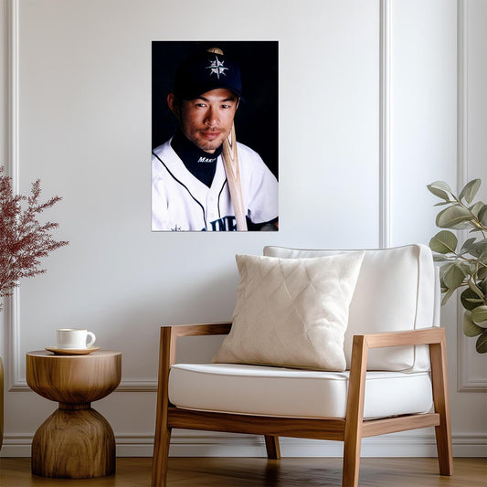 Ichiro Suzuki Seattle Mariners | Player Portrait | Baseball Legend Poster - Sports Poster