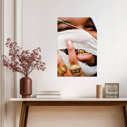 Genesis Owusu Smiling with No Teeth | Album Cover Poster | Hip Hop Wall Art