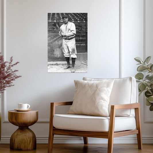 Honus Wagner Posed Portrait | Pittsburgh Pirates Legend | Vintage B&W Photo Poster - Vintage & Retro Poster