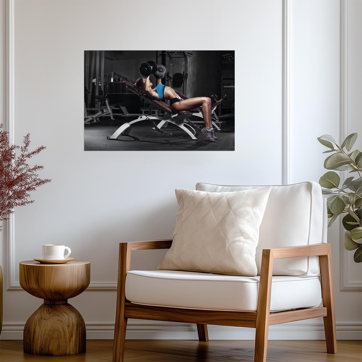 Sexy Woman Athlete | Gym Bodybuilding Photography | Fitness Motivation Poster - Sports Poster