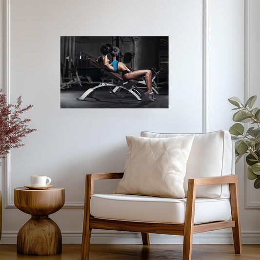 Sexy Woman Athlete | Gym Bodybuilding Photography | Fitness Motivation Poster - Sports Poster
