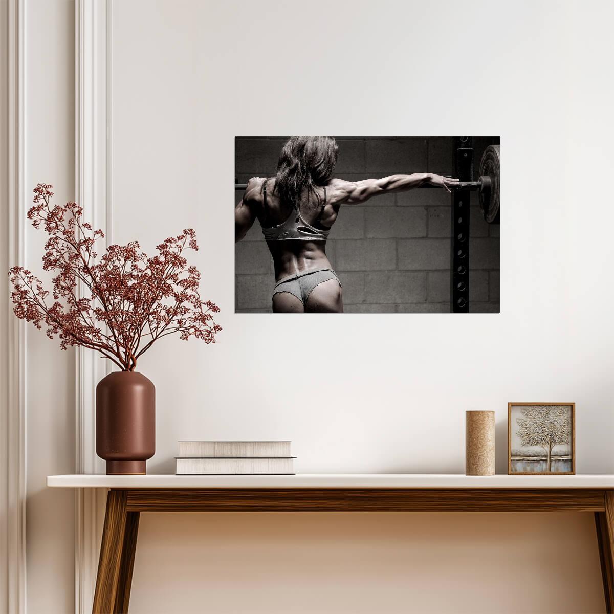Sexy Muscular Woman | Bodybuilding Fitness Art | Gym Motivation Poster - Sports Poster