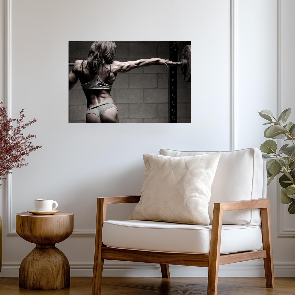 Sexy Muscular Woman | Bodybuilding Fitness Art | Gym Motivation Poster - Sports Poster