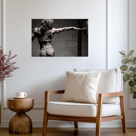 Sexy Muscular Woman | Bodybuilding Fitness Art | Gym Motivation Poster - Sports Poster