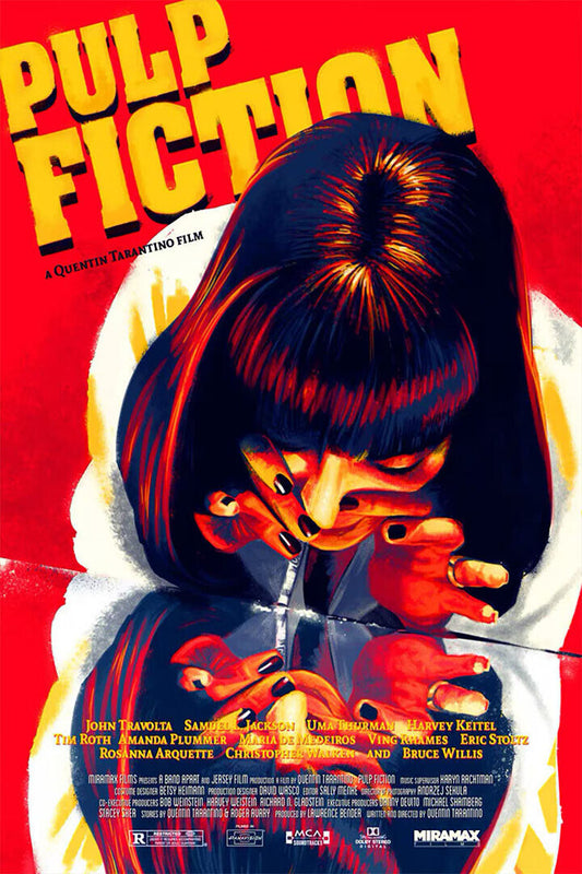 Pulp Fiction | Illustrated Mia Wallace Portrait | Quentin Tarantino Film Art Poster - Movies & TV Poster