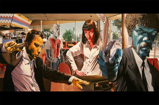 Pulp Fiction | Jules Winnfield & Vincent Vega with Guns | Action Movie Scene Poster - Movies & TV Poster