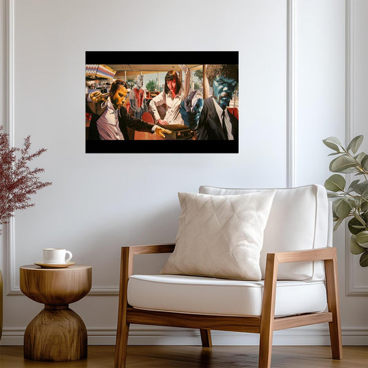 Pulp Fiction | Jules Winnfield & Vincent Vega with Guns | Action Movie Scene Poster - Movies & TV Poster