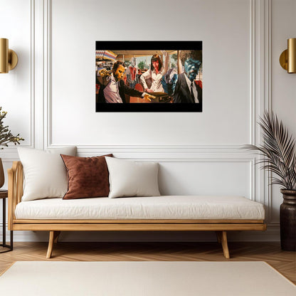 Pulp Fiction | Jules Winnfield & Vincent Vega with Guns | Action Movie Scene Poster - Movies & TV Poster