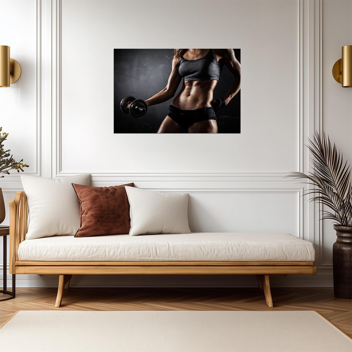 Sexy Abs Workout | Female Fitness Photography | Gym Motivation Poster - Sports Poster