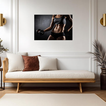 Sexy Abs Workout | Female Fitness Photography | Gym Motivation Poster - Sports Poster