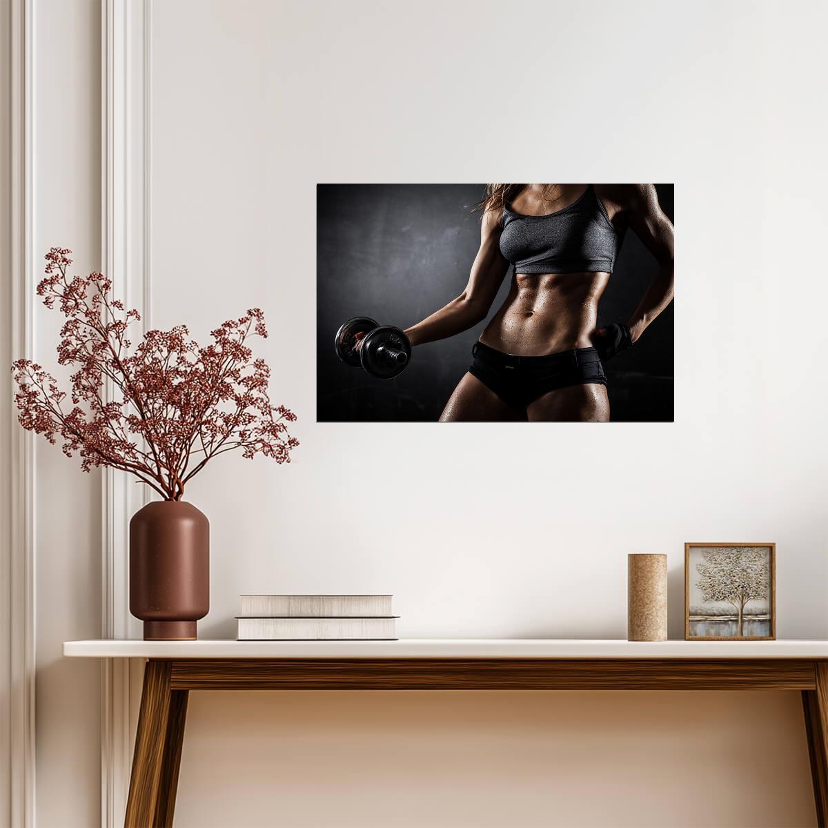Sexy Abs Workout | Female Fitness Photography | Gym Motivation Poster - Sports Poster