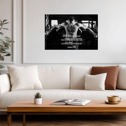 "Every Day is Another Chance" Quote | Motivational Gym Art | Fitness Workout Poster - Sports Poster