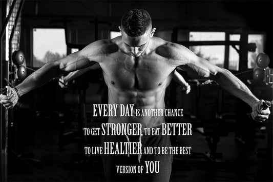 "Every Day is Another Chance" Quote | Motivational Gym Art | Fitness Workout Poster - Sports Poster