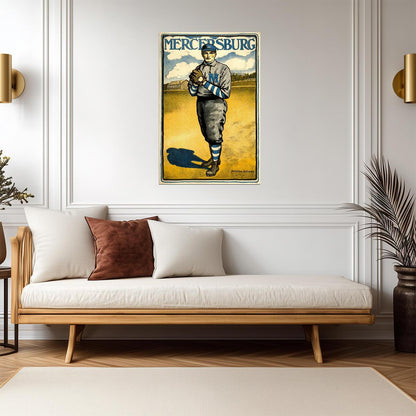 Mercersburg Baseball 1903 | Vintage Illustration by Bristow Adams | Antique Sports Poster - Vintage & Retro Poster