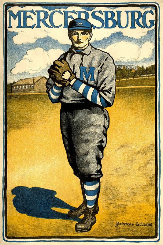 Mercersburg Baseball 1903 | Vintage Illustration by Bristow Adams | Antique Sports Poster - Vintage & Retro Poster