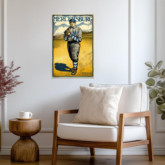 Mercersburg Baseball 1903 | Vintage Illustration by Bristow Adams | Antique Sports Poster - Vintage & Retro Poster