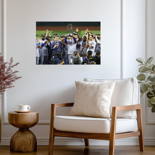 Texas Rangers 2023 World Series Champions | Lifting The Trophy | MLB Victory Poster - Sports Poster