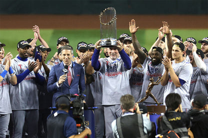 Texas Rangers 2023 World Series Champions | Lifting The Trophy | MLB Victory Poster - Sports Poster