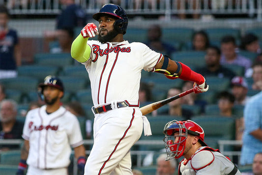 Marcell Ozuna Atlanta Braves | At Bat Reaction | Baseball Player Poster - Sports Poster