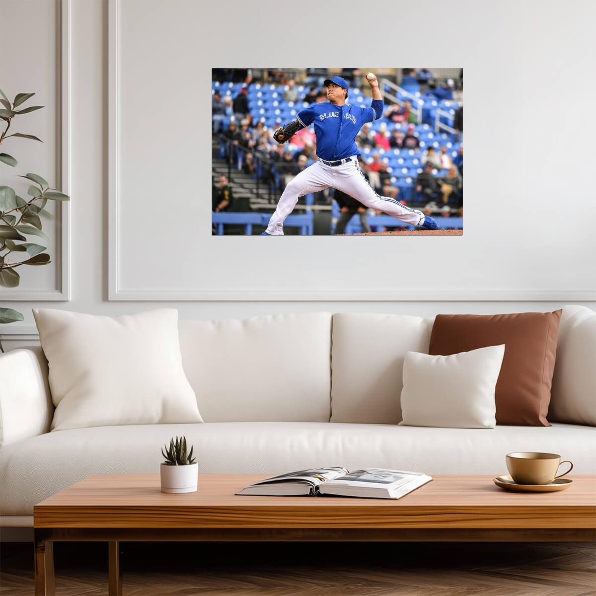 Hyun-jin Ryu Toronto Blue Jays | Pitching Motion | Baseball Player Poster - Sports Poster