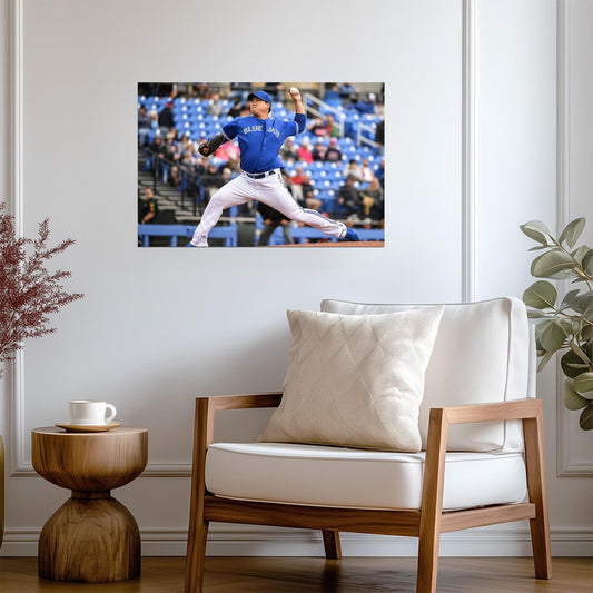 Hyun-jin Ryu Toronto Blue Jays | Pitching Motion | Baseball Player Poster - Sports Poster