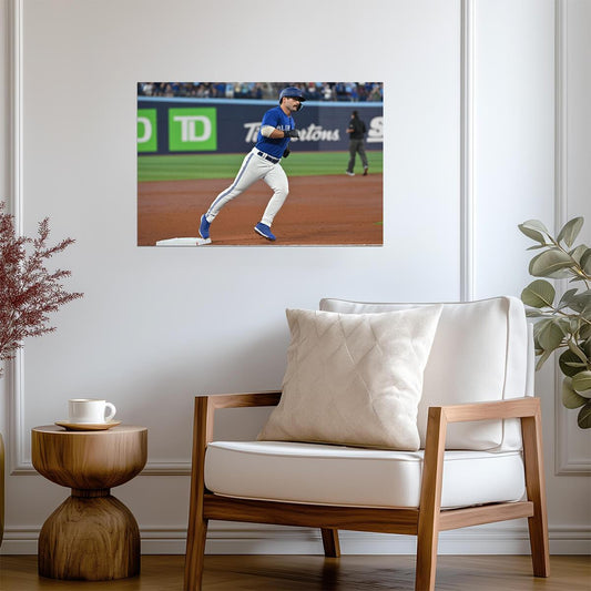 Davis Schneider Toronto Blue Jays | Running The Bases | Baseball Player Poster - Sports Poster