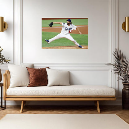 Clayton Kershaw Los Angeles Dodgers | Pitching Motion | Baseball Legend Poster - Sports Poster