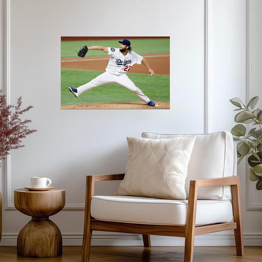Clayton Kershaw Los Angeles Dodgers | Pitching Motion | Baseball Legend Poster - Sports Poster
