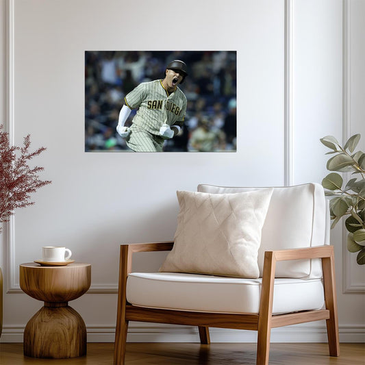 Manny Machado San Diego Padres | Game Reaction | Baseball Star Poster - Sports Poster