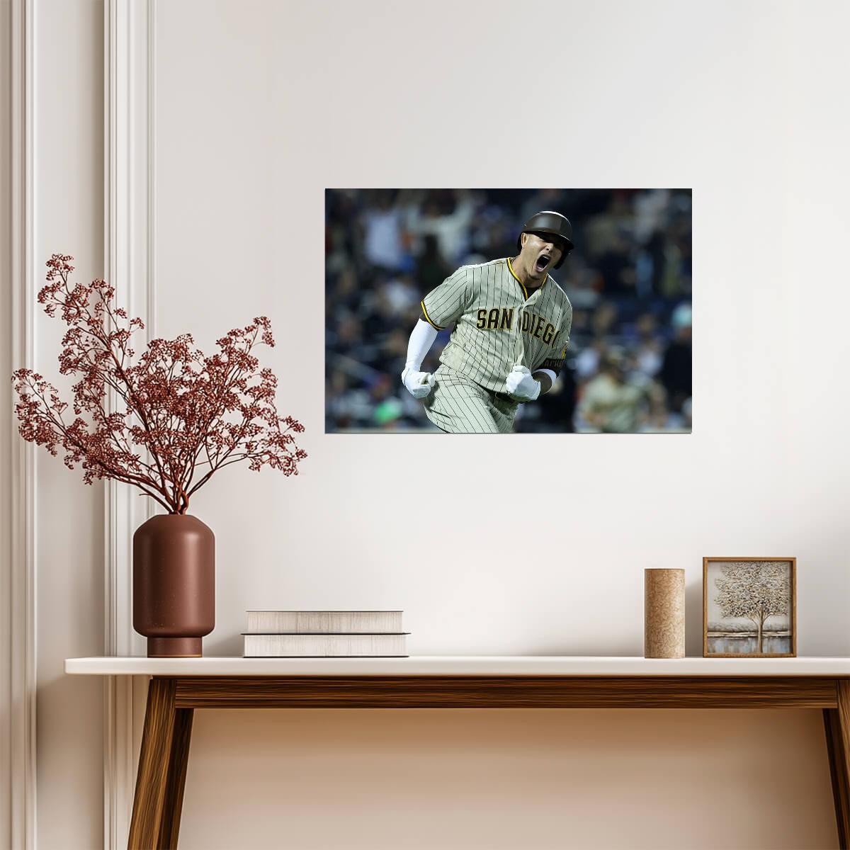Manny Machado San Diego Padres | Game Reaction | Baseball Star Poster - Sports Poster