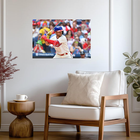 Trea Turner Philadelphia Phillies | At Bat Photo | Baseball Star Poster - Sports Poster