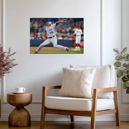 Kodai Senga New York Mets | Pitching Action | Baseball Player Poster - Sports Poster