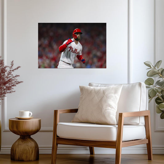 Bryce Harper Philadelphia Phillies | Game Reaction | Baseball Star Poster - Sports Poster
