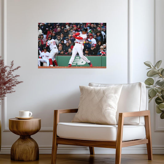 Masataka Yoshida Boston Red Sox | Hitting Action | Baseball Player Poster - Sports Poster