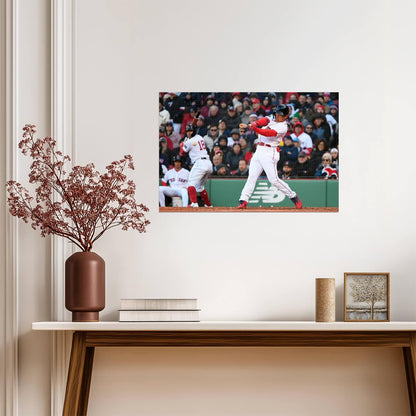 Masataka Yoshida Boston Red Sox | Hitting Action | Baseball Player Poster - Sports Poster