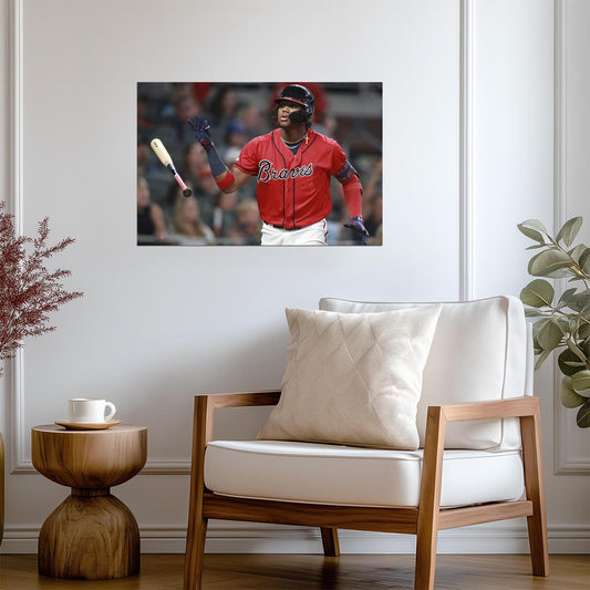 Ronald Acuna Jr. Atlanta Braves | Bat Flip Photo | Baseball MVP Poster - Sports Poster