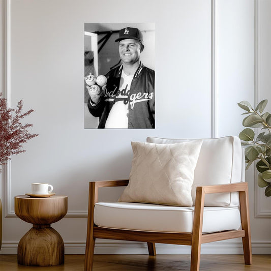 Don Drysdale Posed Portrait | Los Angeles Dodgers Legend | B&W Baseball Photography - Vintage & Retro Poster
