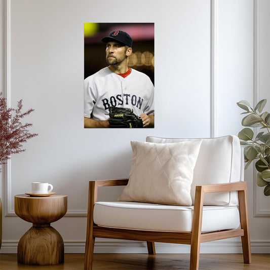 John Smoltz Boston Red Sox | Player Portrait | Baseball Hall of Fame Poster - Sports Poster